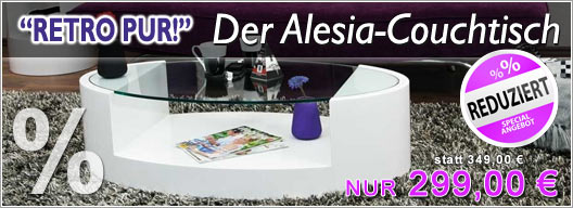 Special Angebote bei www.bhdesign.de - Der Alesia Couchtisch im Retrolook Versandkostenfrei bei bhdesign.de
