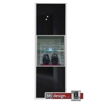 Arte M Vitrine Game Schwarz/Schwarzglas 64,5 cm x 198 cm