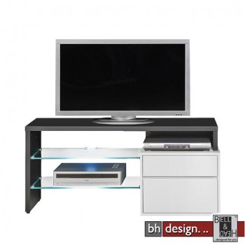 Arte M Media Home TV-Tisch Weiss/Schwarz 123 x 57 cm