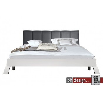 Arte M Bett Swing Weiss mit Polsterkopfteil / Schwarz