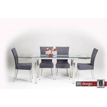 Chopin Esstisch Klarglas ausziehbar 140/200 cm