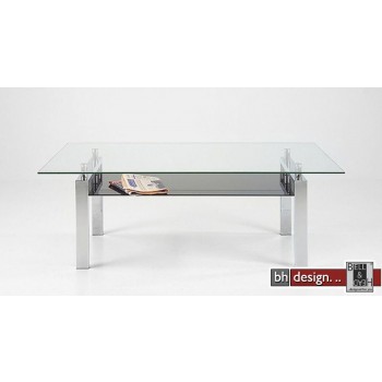 Carlo Couchtisch Glas/Schwarzglas 140 x 80 cm