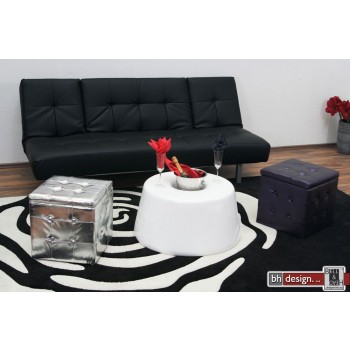 Champagne Couchtisch Hochglanz weiss