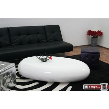 Stroke Stone Couchtisch hochglanz weiss