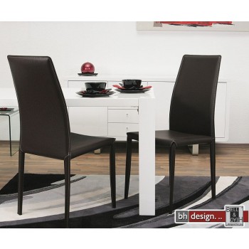 Andreas Designlederstuhl Dunkelbraun mit Kontrastnaht