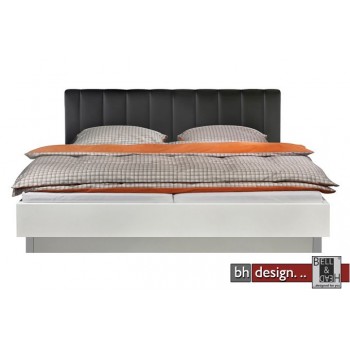 Arte M Bett Choice Weiss / Schwarz mit Schwebesockel 