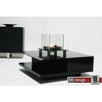 Kliff Couchtisch Hochglanz schwarz 100 cm x 100 cm
