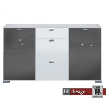 Arte M Sideboard Gallery Super Plus Weiss/Anthrazitglas 150 x 84 cm