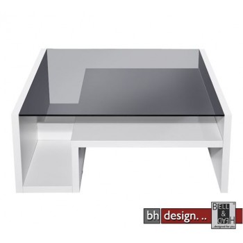 Arte M Couchtisch Game Weiss/Floatglas 90 cm x 90 cm
