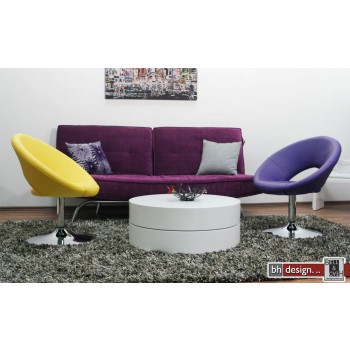 Spin Couchtisch seidenmatt weiss 80 cm rund