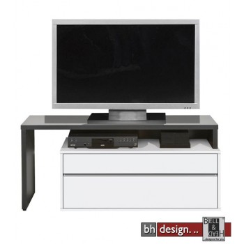 Arte M Media Home TV-Tisch Weiss/Schwarz 123 x 57 cm