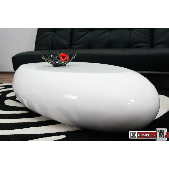 Design Couchtisch oval weiss hochglanz 130 x 70 cm NEU Design Couchtisch oval weiss hochglanz 130 x 70 cm NEU