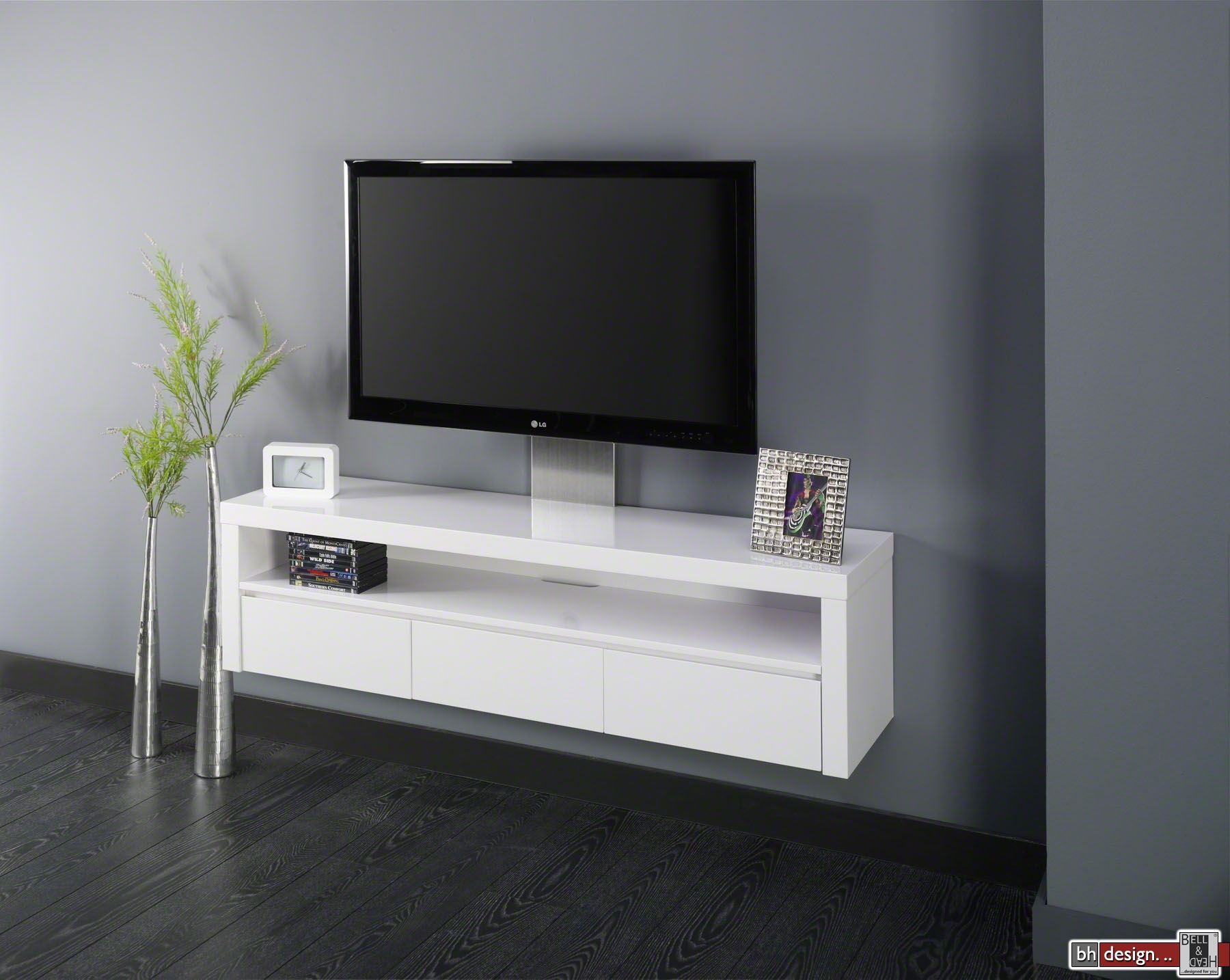 Silas hängeboard hochglanz weiss 150 x 40 cm (extreme gloss ... Fernsehschrank weiß