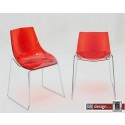 Diamant Designstuhl transparent rot