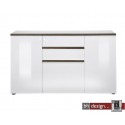 Arte M Kommode Linea W Weiss/ HG/ Esche dunkel 150 cm x 88,5 cm