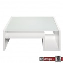 Arte M Couchtisch Game Weiss/Milchglas 90 cm x 90 cm