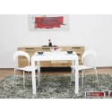 Kendo Esstisch Weiss/ Weissglas 90/180 cm