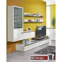 Arte M Wohnwand Linea W Weiss/ HG/ Esche dunkel/Glas 300 cm x 200 cm