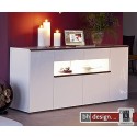 Arte M Kommode Linea W Weiss/ HG/ Esche dunkel 210 cm x 88,5 cm