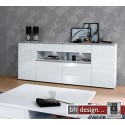 Arte M Kommode Linea W Weiss/ HG/ Silber 210 cm x 88,5 cm