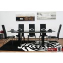 Rom Esstisch Marmor Glas Schwarzglas
