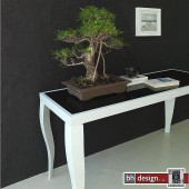 Elegance Konsolentisch Schwarzglas 140 x 50 cm