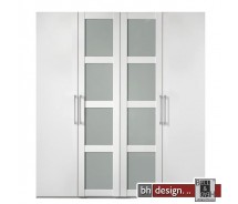 Arte M Drehtürenschrank Multimatch Weiss / Floatglas H 213 cm