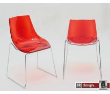 Diamant Designstuhl transparent rot