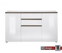 Arte M Kommode Linea W Weiss/ HG/ Esche dunkel 150 cm x 88,5 cm