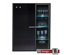 Arte M Highboard Game Schwarz/Schwarzglas 103 cm x 134 cm x 42 cm