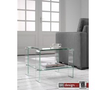 Tessa Retro Couchtisch aus gebogenem Glas 53 x 53 cm