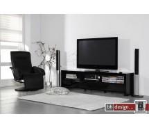 Silas Fernsehschrank Hochglanz schwarz oder weiss wählbar 190 x 50 cm (Extreme Gloss)