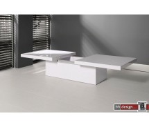 Switch Couchtisch hochglanz weiss mit Aufbewahrung 140/180 x 70 cm (Extrem Gloss)