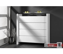 Carla Kommode/Wandschrank  Hochglanz  weiss 120 x 45 cm (Extreme Gloss)