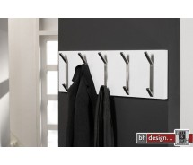 Carry Line Garderobe Breit mit 5 Haken Hochglanz weiss oder schwarz 30 x 90 cm