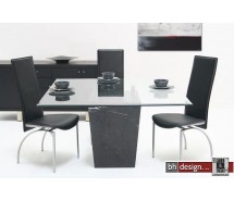 Beliny Esstisch Marmor Glas 130 x 130 cm