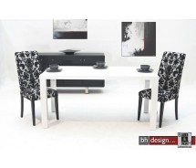 Space Esstisch weiss und Beine weiss 160 cm