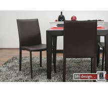 Andree Designlederstuhl dunkelbraun mit Kontrastnaht