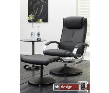 Apollo Relaxsessel mit Fusshocker schwarz