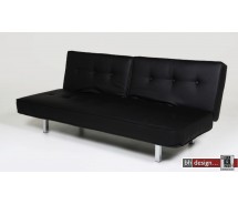 Imola S Bettcouch Lederlook schwarz mit Knöpfen