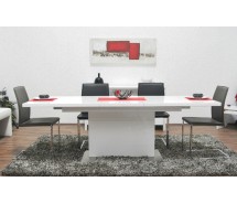 Brühl Säulentisch Hochglanz Weiss 180/230 cm