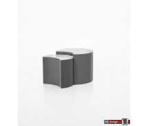 Moonlight 2-Satz Tisch hochglanz grau