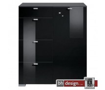Arte M Hochkommode Gallery Schwarz/Schwarz HG 100 x 116 cm