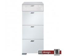 Arte M Hochkommode Gallery Super Plus Weiss/Glas Reinweiss 50 x 116 cm