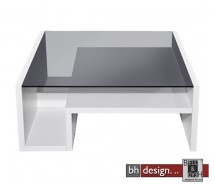 Arte M Couchtisch Game Weiss/Floatglas 90 cm x 90 cm