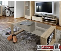 Arte M Gate Couchtisch 110 x 35 x 60 cm Eiche/Weiss oder Eiche/Steingrau wählbar
