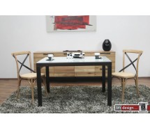 Kendo  Esstisch Wenge/ Weissglas 90/180 cm