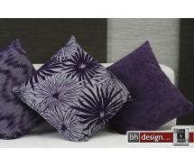 Spizy Kissen Blumendruck  lila /grau 45 cm x 45 cm