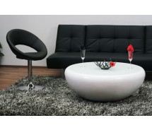 Strice II Couchtisch Weiß/Weißglas 100 cm