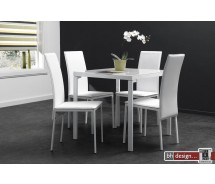 Mister Esstisch hochglanz weiss mit Weissglas 80/80 cm